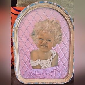 Vintage framed print SONNY BOY H. B. Urgelles Hair Cloth Quilted  17"x13"